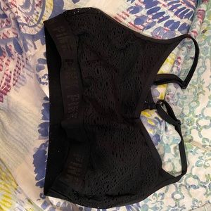 PINK sports bra, black, bralette type material
